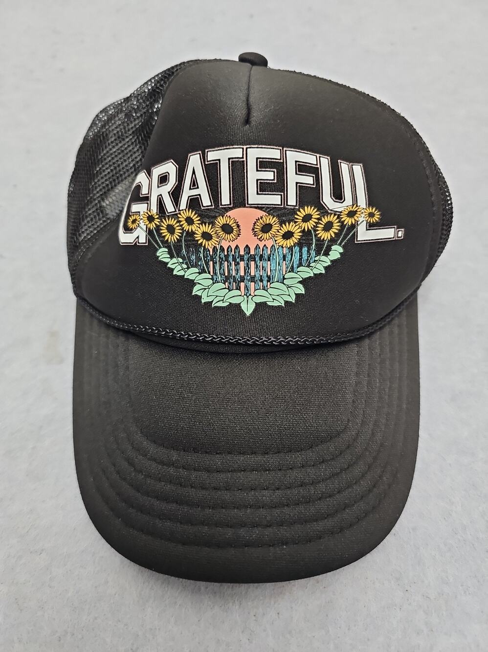 VTG Otto Floral Snapback Hat Cap Sunflowers Mesh Back Trucker Myanmar Burma
